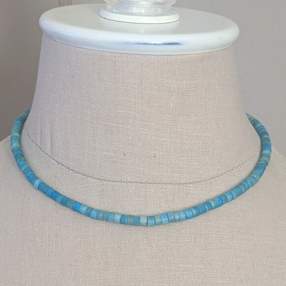 Heshi Turquoise Necklace Choker Southwest Native Tribal Navajo Zuni Boho Dainty - Picture 3 of 4